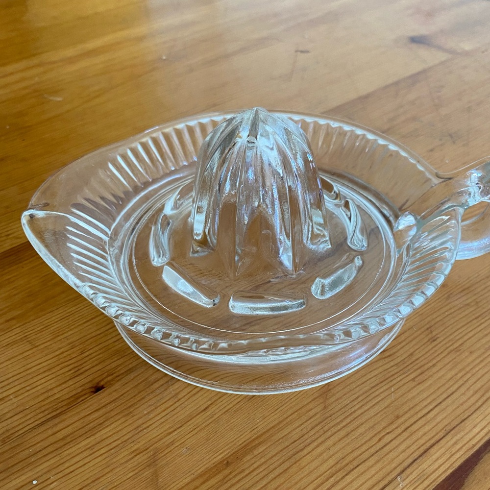 Vintage Clear Pressed Glass Citrus Juicer